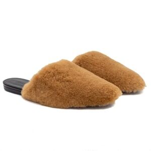 Jenni Kayne Shearling Mule Slippers Tan Brown – Size US Women's 9 New No‎ Box